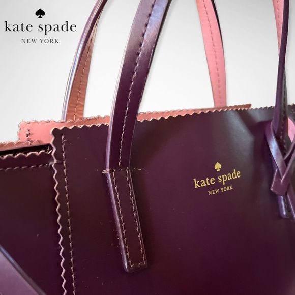 New Kate Spade Turner Road Small Loryn Satchel Crossbody Deep Plum & Pink $348 - Picture 14 of 16